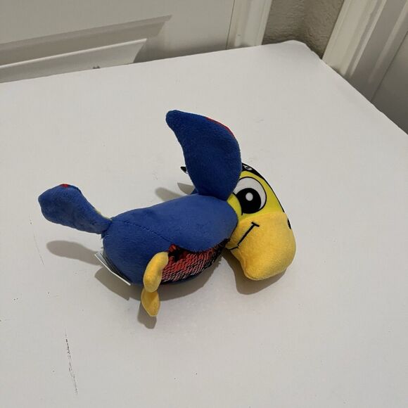Nanco Blue Red Black Reversible Sequin Plush Pirate Parrot Bird 8" Stuffed Toy - Picture 8 of 8